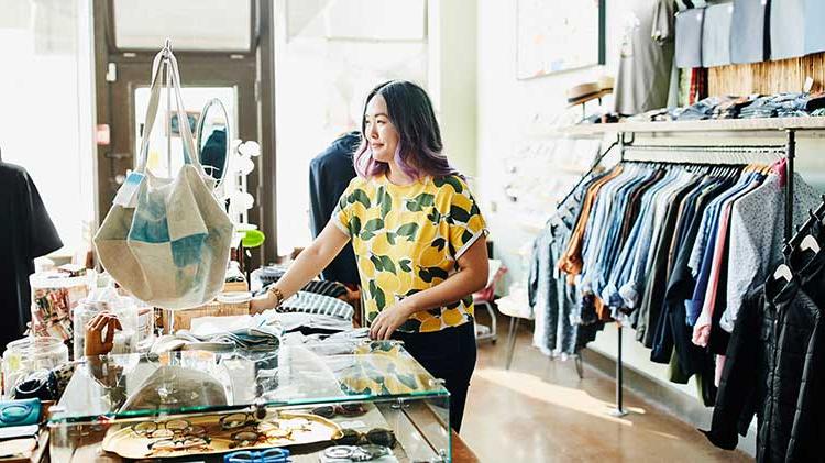 Woman working in a small business